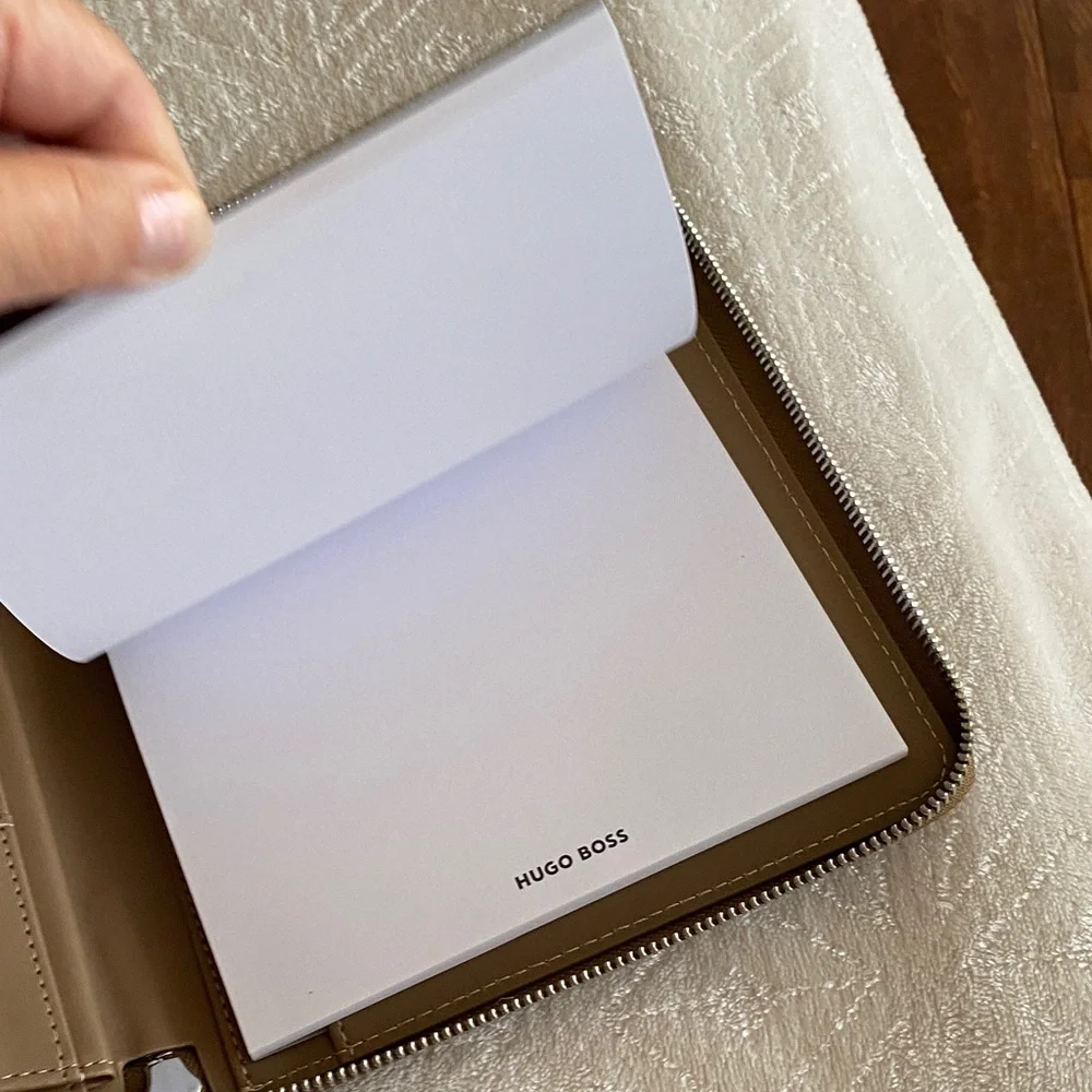 Hugo Boss Tan Leather A5 office folder